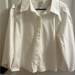 White Button-Up Shirt with bell sleeves